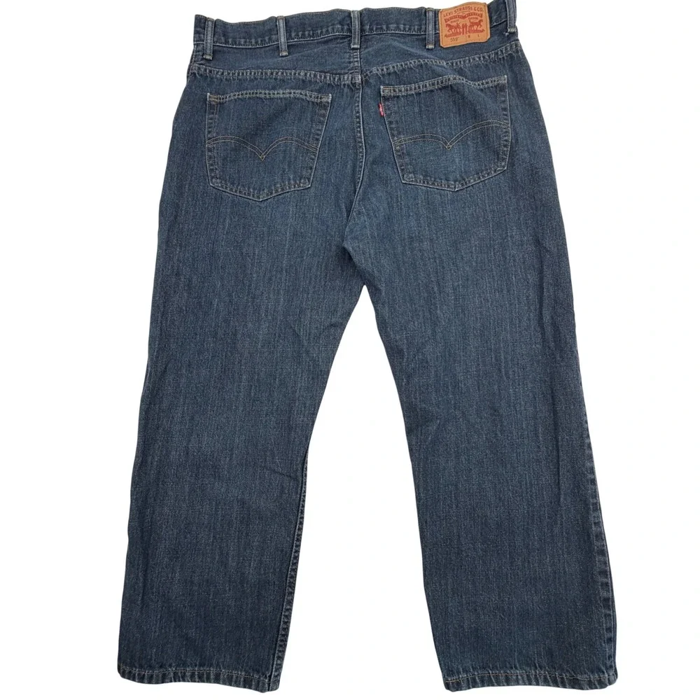 Levi 559 Relaxed Straight Jeans Mens 44x30 Dark Wash Blue Denim Pants 01559-0004